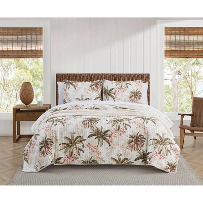 Coastal Breeze Twin Quilt Set in White Cotton with Reversible Design