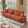 GDFStudio Hanlee 103" Modern 3-Seater Wood Upholstered Tufted Sofa with 4 Pillows - 2 of 4