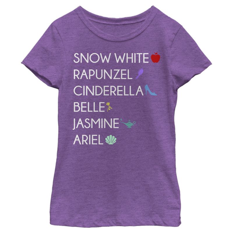 Girl's Disney Princess Items T-Shirt, 1 of 5