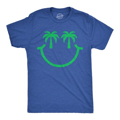 Мужские футболки Crazy Dog T-Shirts, Inc. Mens Funny T Shirts Palm Tree Eyes Smile Sarcastic Vacation Graphic Novelty Tee for Men - Crazy Dog Men's T Shirt For Summer Vacation Royal S
