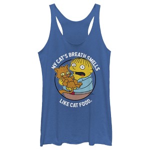 Women's The Simpsons Ralph and His Cat Racerback Tank Top - 1 of 4