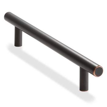 Cauldham Solid Stainless Steel Euro Cabinet Pull Oil Rubbed Bronze (6-1/4" Hole Centers) - 10 Pack