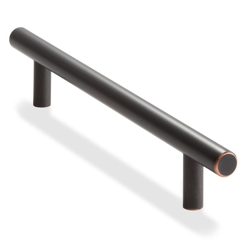 Cauldham Solid Stainless Steel Euro Cabinet Pull Oil Rubbed Bronze (6-1/4" Hole Centers) - 10 Pack, 1 of 8