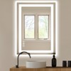 FURNIinspire Bathroom Vanity Mirrors Rectangle Anti-Fog Mirror, 3 Modes Adjustable Brightness Mirror, Wall Mount Bathroom Mirror, Clear, 36"*28" - 2 of 4