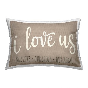 Stupell Industries I Love Us Phrase Outdoor Decorative Throw Pillow, 14 x 20 - 1 of 3