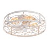 Airsurfer 20" Flush Mount Distressed White and Gold Cage Ceiling Fan with Integrated LED Light and Remote (7-Blade) - 2 of 4