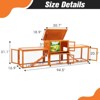 AZL1 Life Concept Pet Crates and Houses Rabbit Hutch with Rest Area, 2 Play Areas, 2 Ramps and Removable Tray, Orange, 82.28"*25.6"*44.88" - 3 of 4