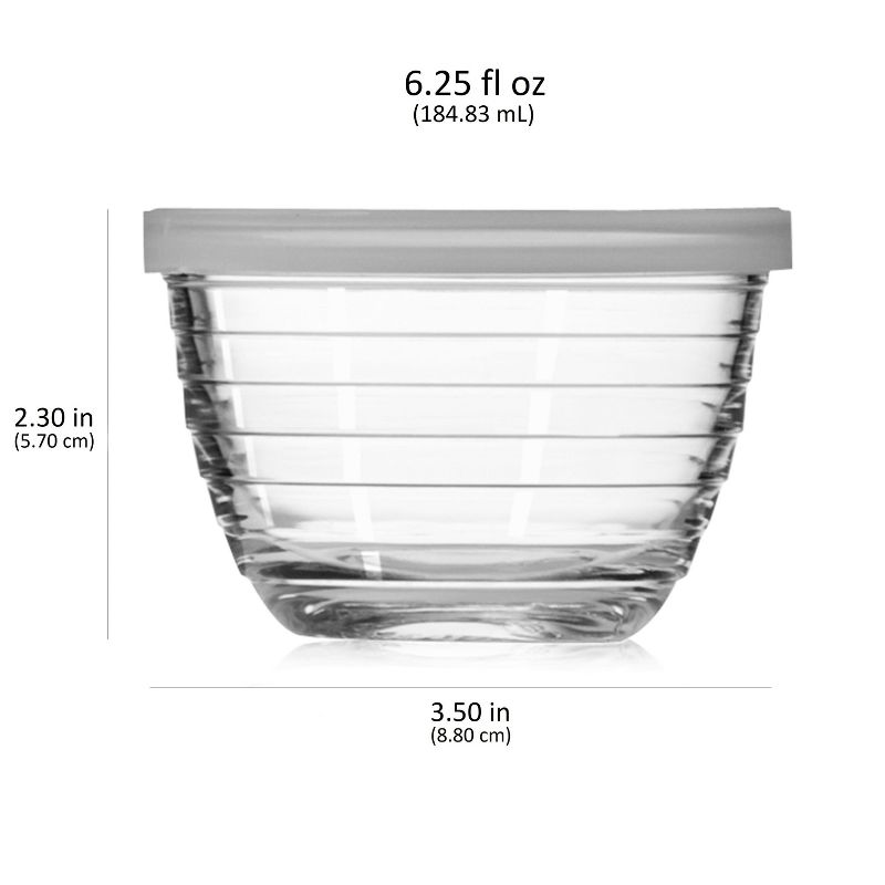 Libbey Small Glass Bowls with Lids, 6.25-ounce, Set of 8, 4 of 8
