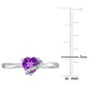 EVERLY JEWELRY | Sterling Silver 0.009 CT TW Diamond And 3/5 CT TGW Amethyst Fashion Ring - 4 of 4