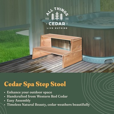 Natural Cedar 21'' Hot Tub Step Kit