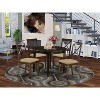 HomeStock 5-Pc Cappuccino Solid Wood Top - Round Dining Room Set - Seats 4 - 2 of 4