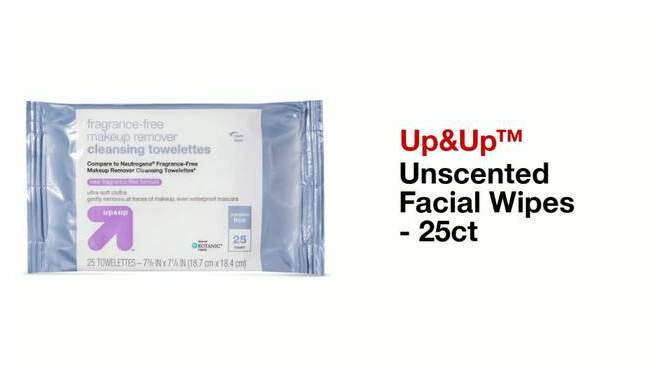 Unscented Facial Wipes - 25ct - up &#38; up&#8482;, 2 of 7, play video