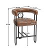 Height Bar Stools Set Of 2,Boasting Curved Wishbone Frame Streamlined Silhouette Armrest Counter Stool with Three Legs-Cuddlewood - 4 of 4