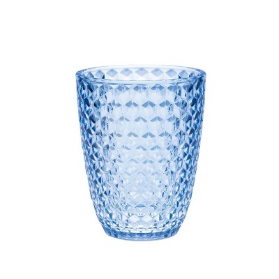 Diamond Cut Acrylic Glasses Drinking Set of 4 (12oz), Plastic Drinking Glasses, BPA Free Cocktail Glasses, Drinkware Set, Drinking Water Glasses