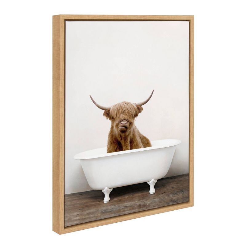 Sylvie Highland Cow in Tub Color Framed Canvas by Amy Peterson - Kate & Laurel All Things Decor, 3 of 11
