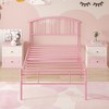 VECELO Queen/Full/Twin Bed Frame with Arched Headboard, Metal Platform Bed Frame with Underbed Storage Space, Black/White/Gold - 4 of 4