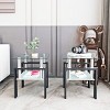 KTMBDW Set of 2 Rectangular Tempered Glass Coffee with Metal Leg, Modern 2-Tier Center Tea Tables for Small Space, Waiting Room, Office. - 2 of 4