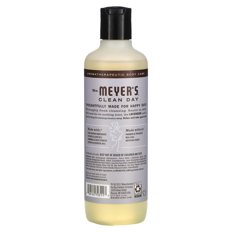 Mrs. Meyers Clean Day Body Wash, Lavender, 16 fl oz (473 ml), 2 of 3