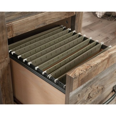 Rustic Cedar Wood Desk with Drawers and Filing Cabinet
