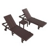 WestinTrends Ashore 2pcs Modern Poly Reclining Chaise Lounge With Wheels plus 1pc side table - 4 of 4