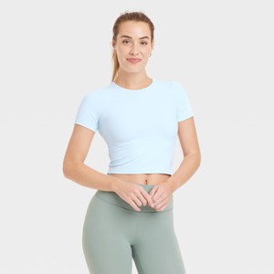 Women's Everyday Soft Cropped Short Sleeve T-Shirt - All In Motion™ - 1 of 4