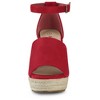 Allegra K Women's Espadrilles Platform Wedges Ankle Buckle Strap Sandals - 2 of 4