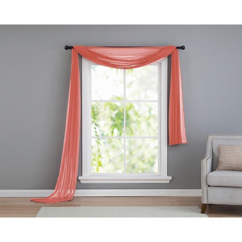 Vcny Home Infinity Sheer Curtain Panel Coral Sheer Scarf 54 X