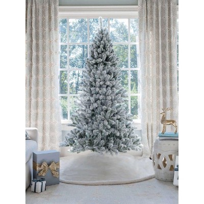 King of Christmas Snow Flocked Hinged Artificial Christmas Tree Unlit Prince Flock Holiday Decor