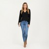 Anna-Kaci Women's Long Sleeve Waffle Knit Top with Notch V-Neckline and Relaxed Fit - 4 of 4
