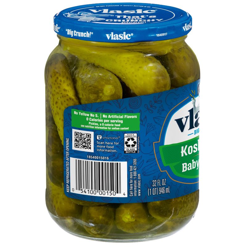 Vlasic Baby Whole Kosher Dill Pickles - 32 fl oz, 3 of 6