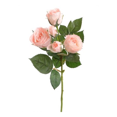 Floral Home 15.4" Pink Rose Spray - 24-Piece