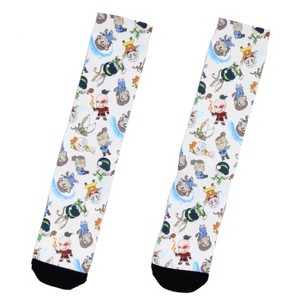 Avatar The Last Airbender Chibi Character All Over Sublimated Crew Socks - 1 of 3