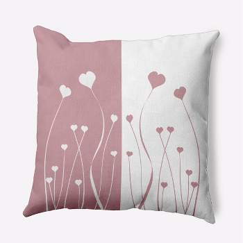 16"x16" Valentine's Day Growing Love Square Throw Pillow Romantic Purple - e by design