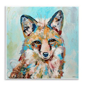 Stupell Industries Modern Fox Blue Accent Animal Wall Plaque Art - 1 of 4