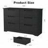 GustoWave Black 6 Drawer Dresser for Home, Wood Relief Texture, Embedded Handles Design - 2 of 4