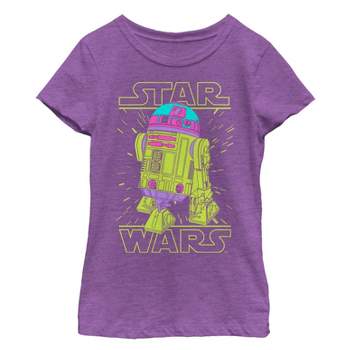 - Girl\'s Star Love Large Target Wars I : R2-d2 Heather - T-shirt Athletic