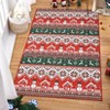 Machine Washable Area Rug, Low Pile Non-Slip Floor Mat with Snowmen & Houses, Festive Holiday Carpet for Living Room Bedroom, Red/Green - 4 of 4