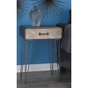 Modern Iron and Wood Accent Table Black - Olivia & May: Single Drawer, Home Office Corner - 2 of 3