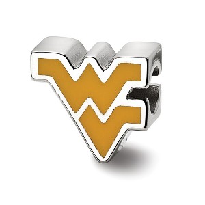 Black Bow Jewelry Sterling Silver West Virginia Mountaineers NCAA Bead Charm - 1 of 3