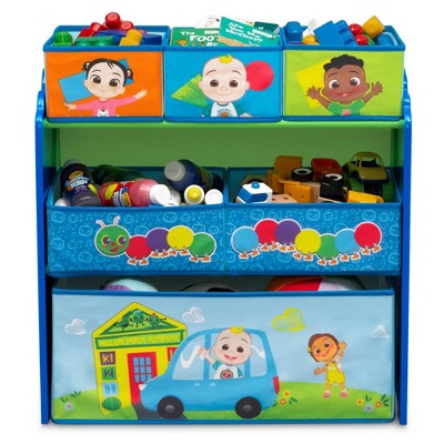 CoComelon Blue Wooden 6-Bin Toy Storage Organizer