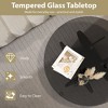 Glass Coffee Table, Round Coffee Table with Geometric Metal Frame, Modern Minimalist Coffee Table for Decoration - 4 of 4