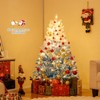 Costway 5 FT Artificial Christmas Tree with 180 Warm White LED Lights, 8 Lighting Modes & Folding Metal Stand White & Blue - 2 of 4