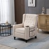 Wingback Recliner Chair, Modern Arm Pushing Recliner With Chair Button Tufted Push Back, Fabric Pushback Manual Single Reclining Sofa Seating - 2 of 4