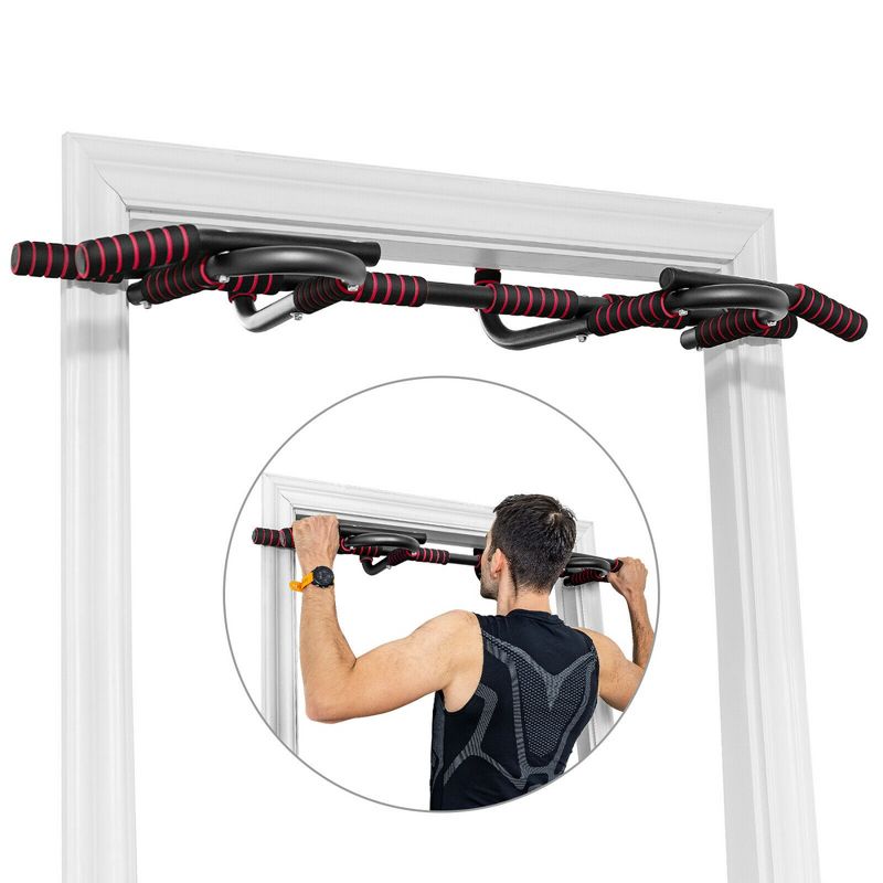 Costway Multi-Purpose Pull Up Bar Doorway Fitness Chin Up Bar No Screw Home Gym, 1 of 11