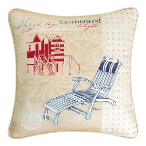 C&F Home 18" x 18" Cabana Beach Relaxation & Seaboard HD Printed Accent Throw Pillow - 1 of 4
