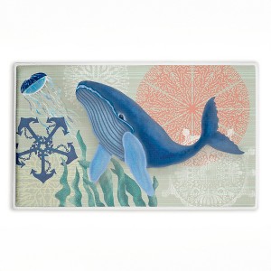 Stupell Industries Sealife Classic Whale Printed Plush Bath Mat And Bath Rug, Design By Darlene Seale, 18"X30" - 1 of 4