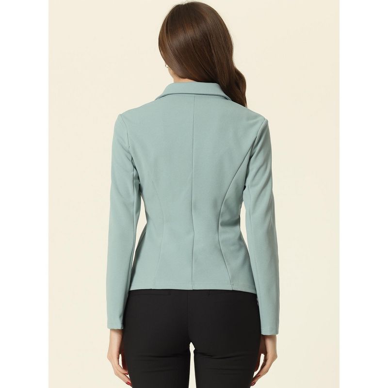 Allegra K Women's Elegant Work Office Lapel Collar Button Down Stretch Suit Blazer, 4 of 7