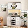NicBex 72 Inch Tall Kitchen Pantry Storage Cabinet with Sliding Barn Door and Open Shelves for Dining Room,Bathroom,Kitchen,White - 2 of 4