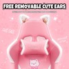 Dexmalle Cute Cat Gaming Chair with Paw Lumbar Cushion,Pink - 4 of 4