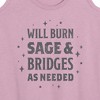 Women's - Instant Message - Will Burn Sage And Bridges Graphic Racerback Tank - 2 of 4